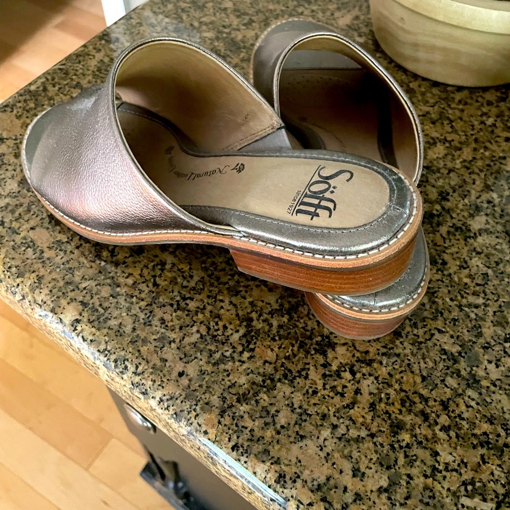 Silver Sofft Flat Sandals